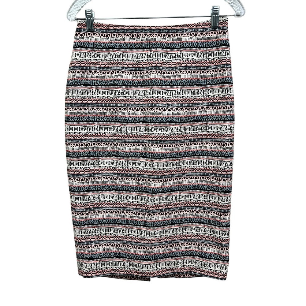 The Limited Womens Pencil Skirt Vented Lined Abstract Print Side Zip Size 4*
